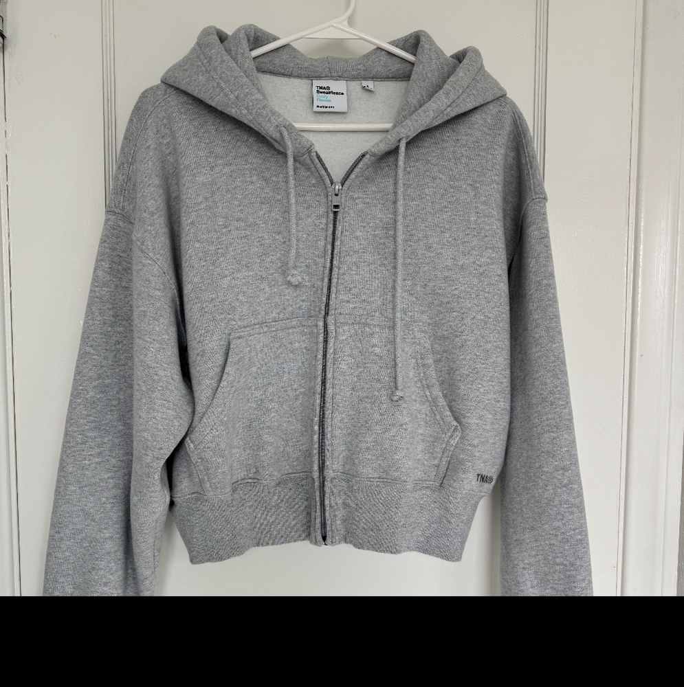 TNA Cozy Fleece Boyfriend Fit Boxy Zip Hoodie